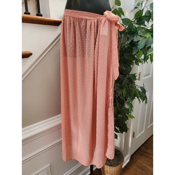 Time and Tru Women's Pink Polyester Wrap Coverup Maxi Skirt Size X-Large - Picture 1 of 12